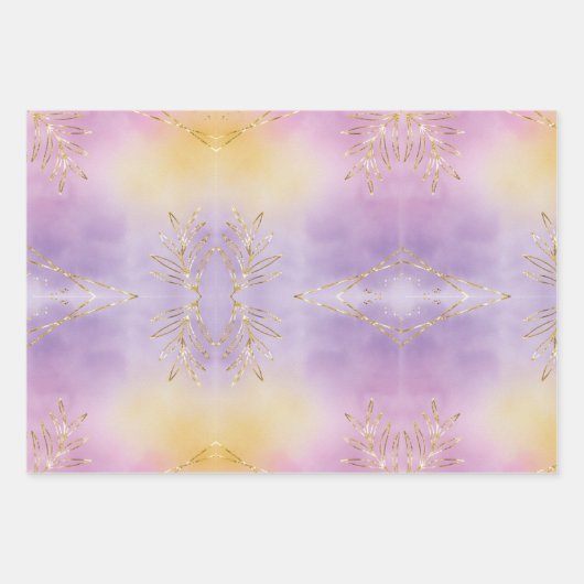 Classic 3 Farbenferien Schneeflocken Weihnachten Geschenkpapier Set (Vorderseite)