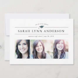 Classic 3 Foto Abschluss Einladung