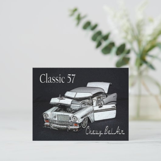 Classic 57 Chevy Bel Air Postcard Postkarte (Stehend Vorderseite)