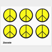Classic 60er Groovy Peace Symbol Runder Aufkleber (Blatt)