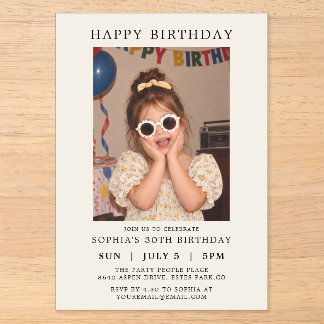 Classic 90s Photo for Birthday Party Acryleinladungen