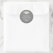 Classic Abschluss Address Label (Schwarz) Runder Aufkleber (Tasche)