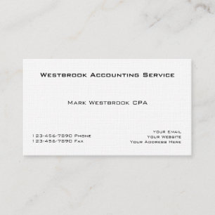 Classic Accountant Linen Business Cards Visitenkarte