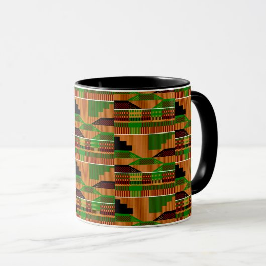 Classic African Kente Cloth K01 Pattern Tasse (VorderseiteRechts)