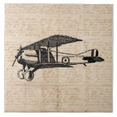 Classic Airplane Antique Aviation Art Paper Fliese (Vorderseite)