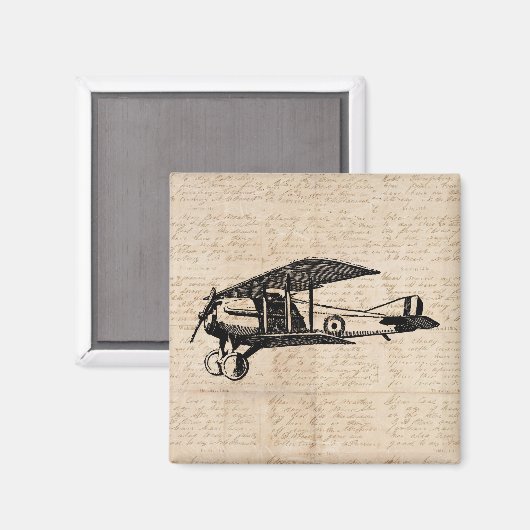 Classic Airplane Antique Aviation Art Skript Magnet (Vorderseite/Rückseite)