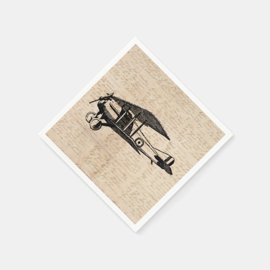 Classic Airplane Antique Aviation Art Skript Serviette (Ecke)