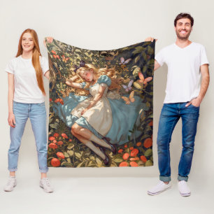 Classic Alice träumt von Wonderland Fleecedecke