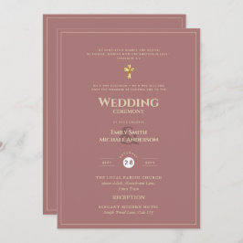 CLASSIC All-in-1 Dusty Rose Gold Katholische Hochz Einladung