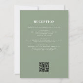 Classic All in One Sage Green QR Code Hochzeit Einladung (Rückseite)