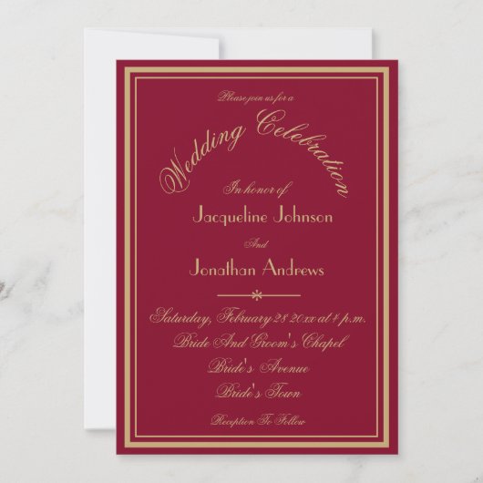 Classic All in one UAWG Website E-Mail Chic Hochze Einladung (Vorderseite)