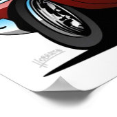 Classic American 57 Frisierte Auto Cartoon Poster (Ecke)