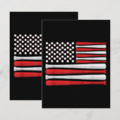 Classic American Baseball Flag - Vintager Baseball Begleitkarte (Vorne/Hinten)