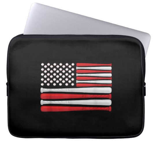 Classic American Baseball Flag - Vintager Baseball Laptopschutzhülle (Vorderseite)