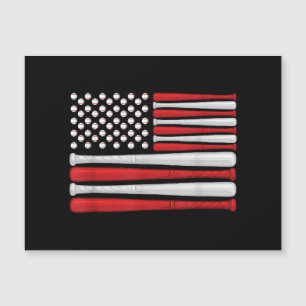 Classic American Baseball Flag - Vintager Baseball Magnetkarte