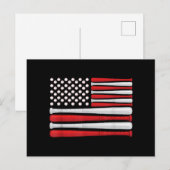 Classic American Baseball Flag - Vintager Baseball Postkarte (Vorne/Hinten)