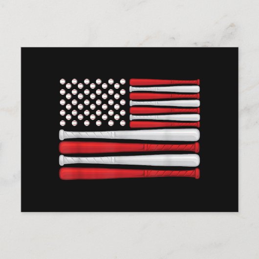 Classic American Baseball Flag - Vintager Baseball Postkarte (Vorderseite)