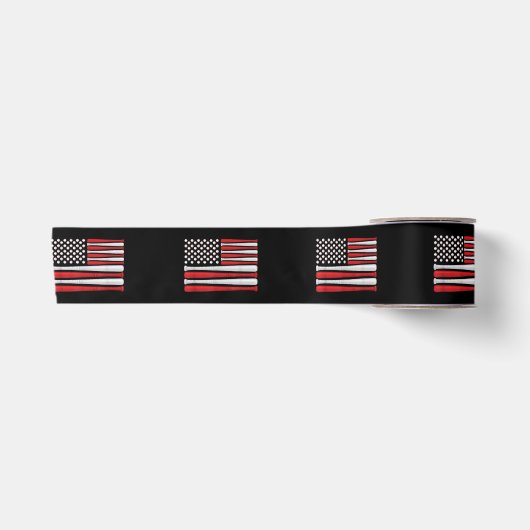 Classic American Baseball Flag - Vintager Baseball Satinband (Vorderseite)
