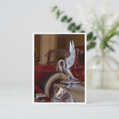 Classic American Chrome Hood Ornament Postkarte (Stehend Vorderseite)