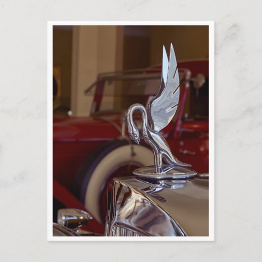 Classic American Chrome Hood Ornament Postkarte (Vorderseite)