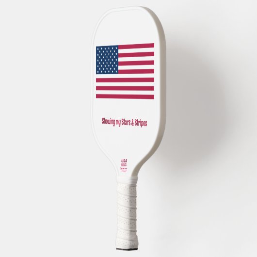 Classic American Flag mit Name Sprichwort Event Pickleball Schläger (Links)