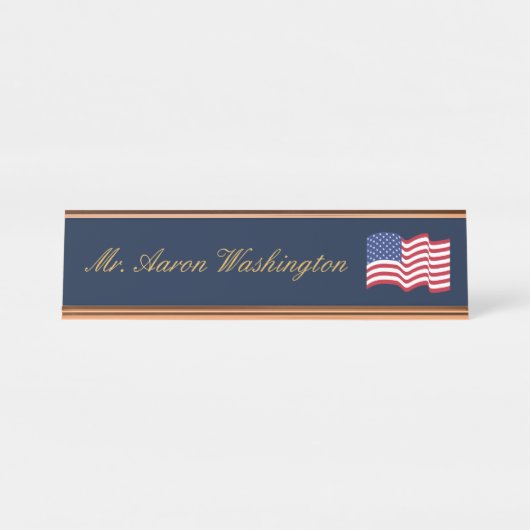 Classic American Flag Name Plate  Schreibtischnamensplakette (Vorderseite )