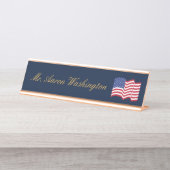 Classic American Flag Name Plate  Schreibtischnamensplakette (Vorderseite )