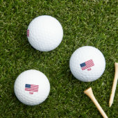 Classic American Flag with Initials Sprichwort Eve Golfball (Insitu Gras)