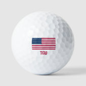 Classic American Flag with Initials Sprichwort Eve Golfball (Vorderseite)