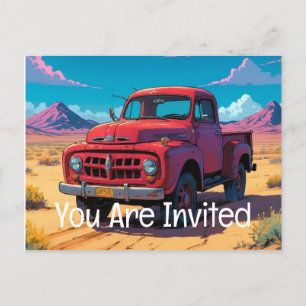 Classic American Lieferwagen Truck Einladungspostkarte