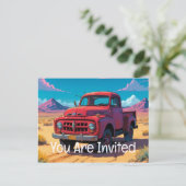 Classic American Lieferwagen Truck Einladungspostkarte (Stehend Vorderseite)