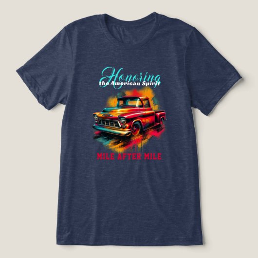 Classic American Lieferwagen Truck Tri-Blend Shirt (Design Vorderseite)