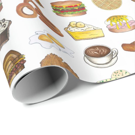 Classic American Lunch Counter Greasy Spoon Diner Geschenkpapier (Rolleneckpunkt)