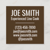 Classic American Lunch Counter Greasy Spoon Diner Quadratische Visitenkarte (Rückseite)