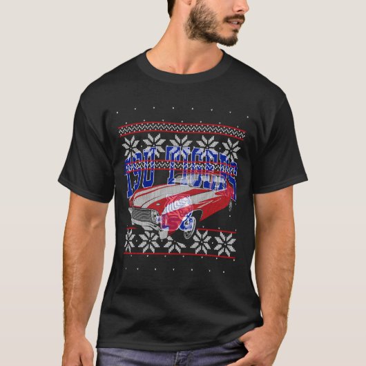Classic American Muscle Car Typ Ugly Christmas Swe T-Shirt (Vorderseite)