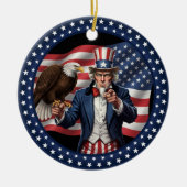 Classic American Patriotism Keramik Ornament (Vorne)