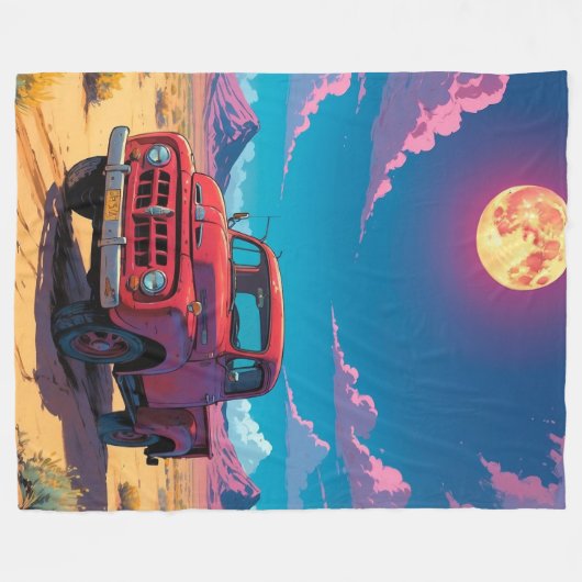 Classic American Pickup Fleece Blanket (Vorderseite (Horizontal))