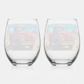 Classic American Pickup   Weinglas Ohne Stiel (Rückseite)