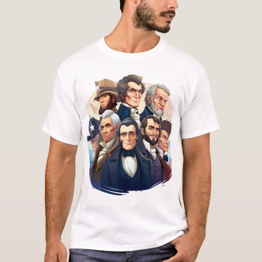 Classic American Presidents Portrait Graphic Tee (Vorderseite)