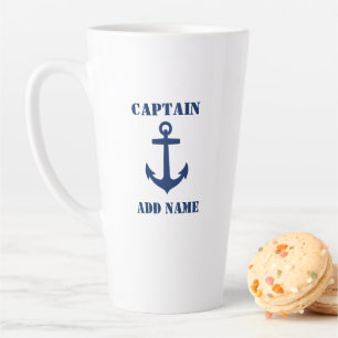 Classic Anchor Captain Boat oder Name 2 Seite gro Milchtasse