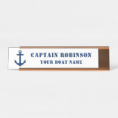 Classic Anchor Ihr Captain Titel Boat Name Gold Schreibtischnamensplakette (Vorderseite )