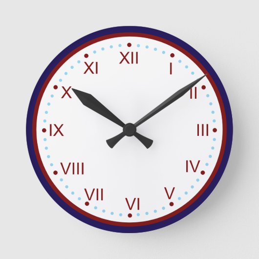 Classic and Elegant Roman Numeral Runde Wanduhr (Vorderseite)