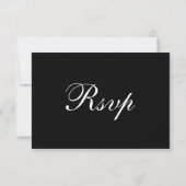 Classic and Formal Black | QR Code Wedding RSVP Karte (Rückseite)