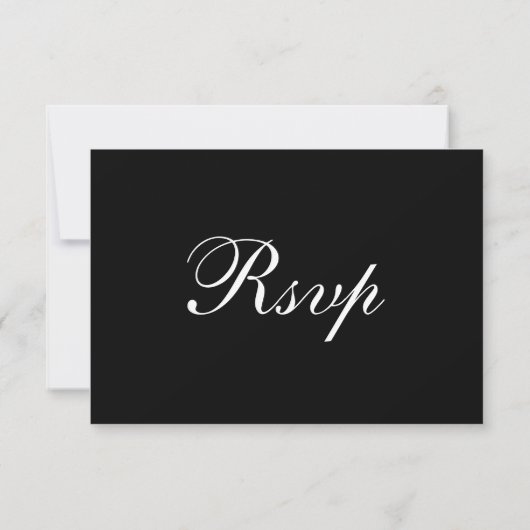 Classic and Formal Black | QR Code Wedding RSVP Karte (Rückseite)