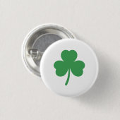 Classic and Lucky Three Leaf Clover Round Button  (Vorne & Hinten)