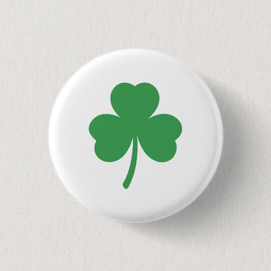 Classic and Lucky Three Leaf Clover Round Button  (Vorderseite)