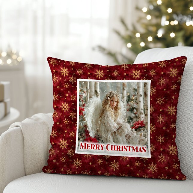Classic Angel Red Gold Personalized Best Christmas Kissen (Classic Angel Red Gold Personalized Best Christmas Pillow

)