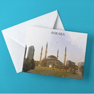 Classic Ankara Turkey Kocatepe Moschee Postkarte