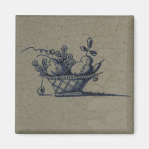 Classic Antiquarian Delft Blue Tile - Obstkorb Magnet