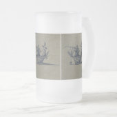 Classic Antiquarian Delft Blue Tile - Obstkorb Mattglas Bierglas (VorderseiteRechts)